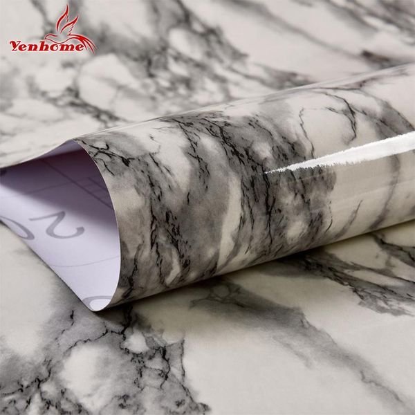 

3m виниловая marble водонепроницаемый самоклеящиеся обои рулон для ванны кухня прилавок тумба кабинет home decor стены стикеры y18102209
