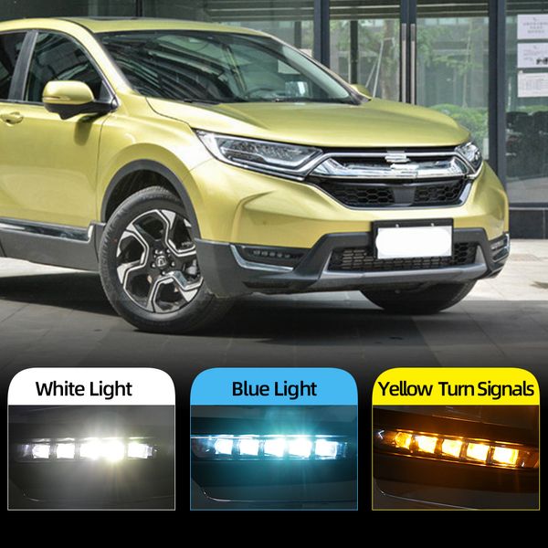 2pcs для Honda CRV CR-V 2017 2018 2018 2019 Car DRL Tur Lamp светодиодные дневные беговые светильники с реле стиля поворота
