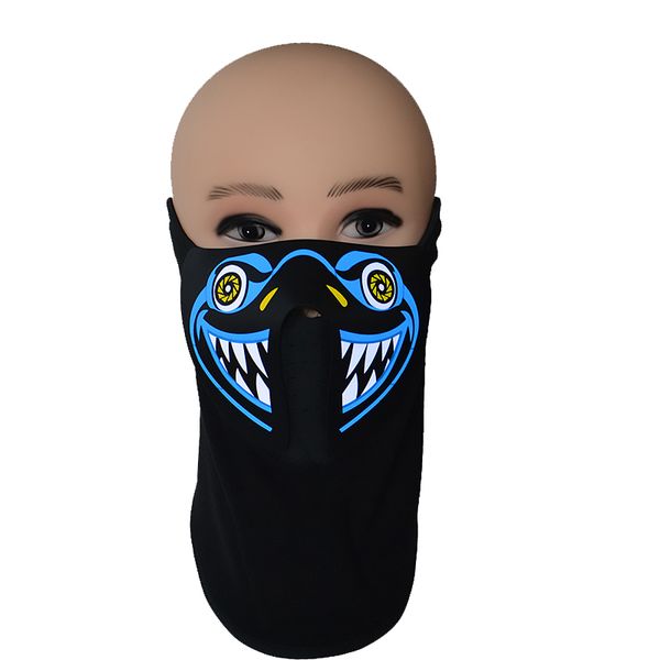 

scary mask el face mask cold light sound activated used for holiday masque halloween party bar