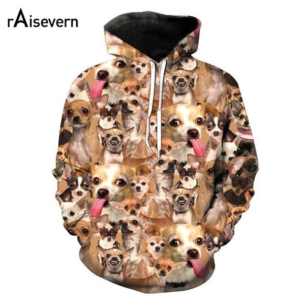 

chihuahua 3d hoodies men women casual autumn sweatshirts fashion hooded anime dog 3d hoodies mens clothes, Black
