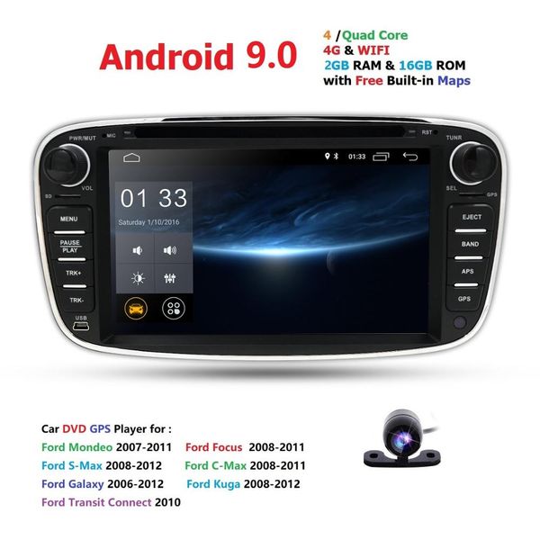 Grosshandel Ossuret 2 Din Android 9 0 Viererkabel Kern Auto Dvd Spieler Gps Navi Fur Ford Focus Galaxie Audio Radio Stereo Wifi Hauptmasseinheit 1024