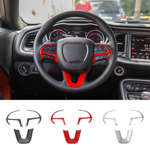 Abs Car Steering Wheel Cover Accessories Trim For Dodge Challenger 2015 Up Factory Outlet Car Interior Accessories Car Internal Parts Car Mats And