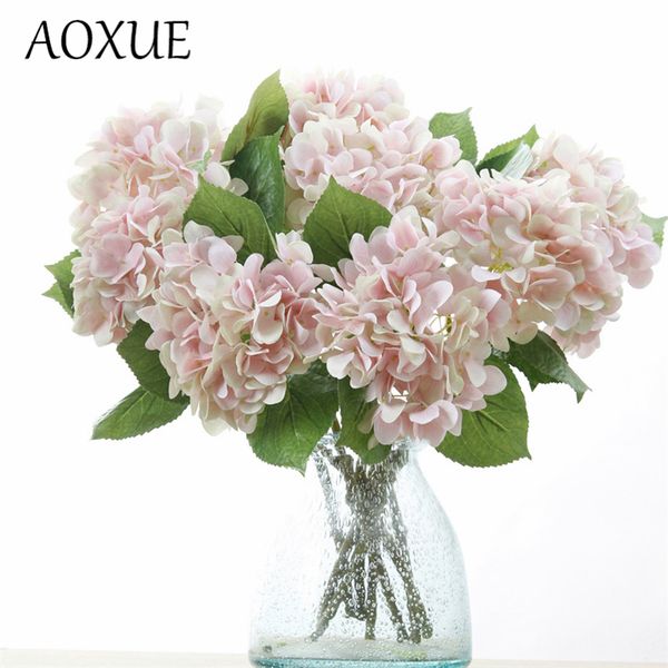 

new artificial flower 49cm 3d hydrangea high-grade silk fake flower wedding hydrangea arrangement home decoration 3 leaf