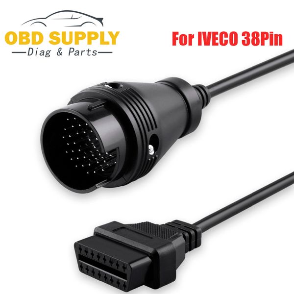 

38pin connector to 16pin female obd2 truck cable diagnostic tool obd 2 connector for iveco 38pin obd2 diagnostic cable for iveco