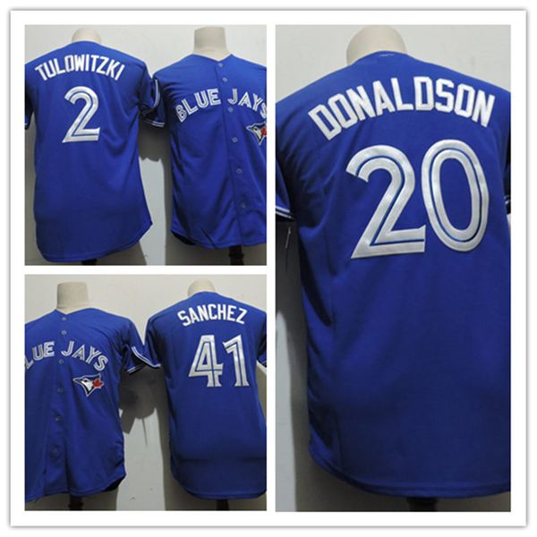 

Youth #20 Donaldson Cool Base Jersey Stitched Kids #2 Tulowitzki #41 Aaron Sanchez baseball Jerseys S-XL