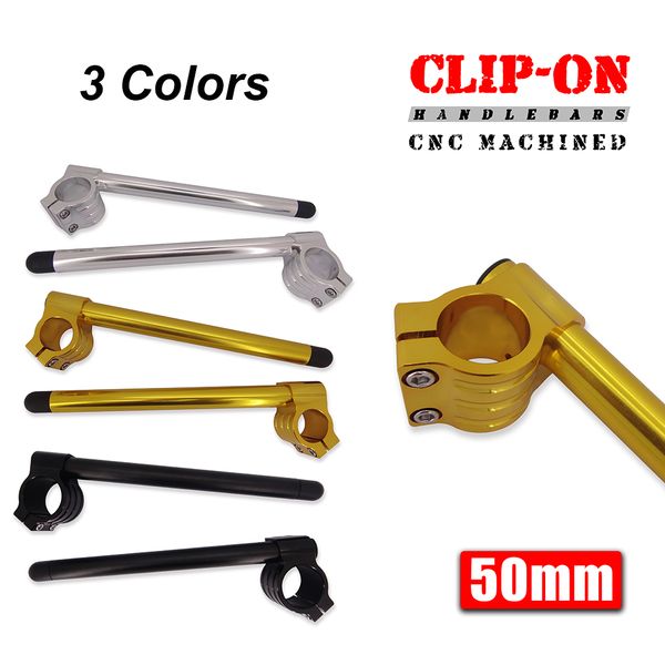 

motorcycle cnc 7/8" handlebars clip-on clipons 50mm for yzf r1 r6 r6s yzf750r fz1 fz6