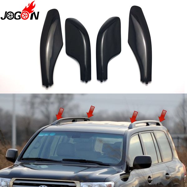 

black silver roof rack bar rail end replacement cover shell 4pcs for toyota land cruiser lc100 fj100 1998 - 2004 2005 2006 2007