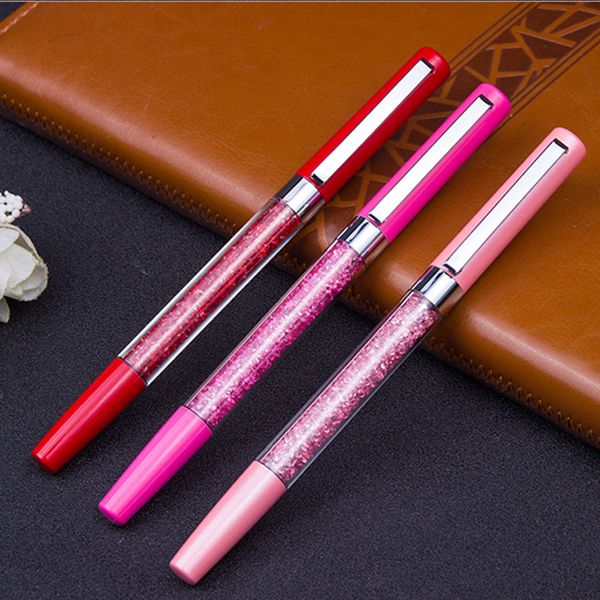 

15 colors optional creative metal crystal diamond ballpoint pens 0.5mm signature stationery ball pen office school supplies, Blue;orange