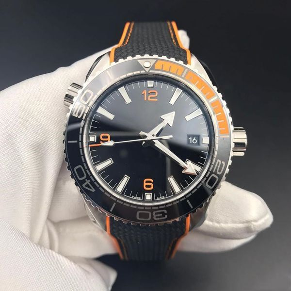 

new seal mens watch black dial automatic movement mechanical original strap sapphire watches, Slivery;brown