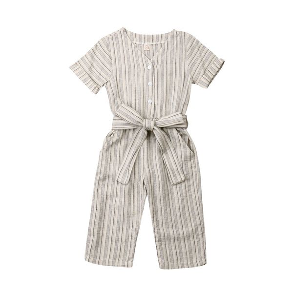 

kids baby girls clothes short sleeve romper bodysuit children stripe outfit, Blue