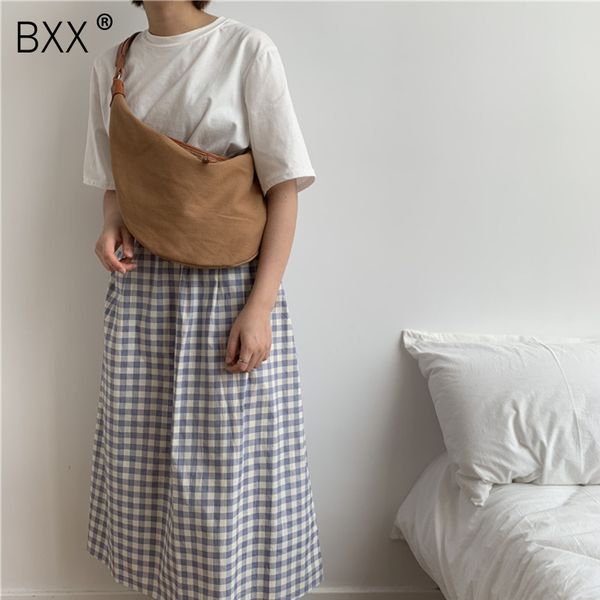 

bxx] women single shoulder crossbody bag all-match chest bag 2020 female casual canvas dumplings package hi174