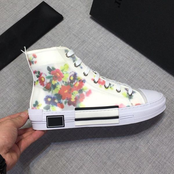 

new flowers technical canvas b23 high oblique casual shoes mens luxury designer shoes womens fashion casual shoes xshfbcl, Black