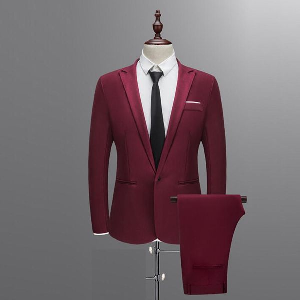 

brand men suit 2019 wedding suits for men shawl collar 3 pieces slim fit burgundy suit mens royal blue tuxedo jacket #0701, White;black