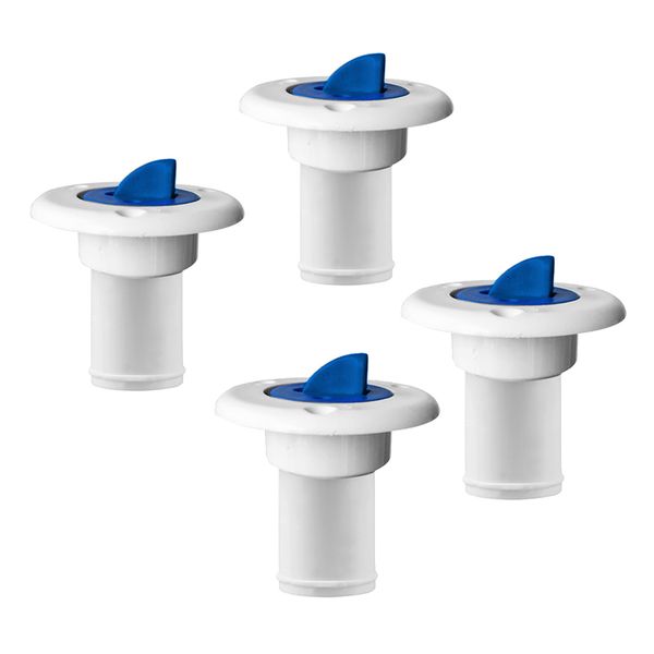 

4 pieces nylon boat water deck filler for 1.5inch/38mm diameter socket - blue