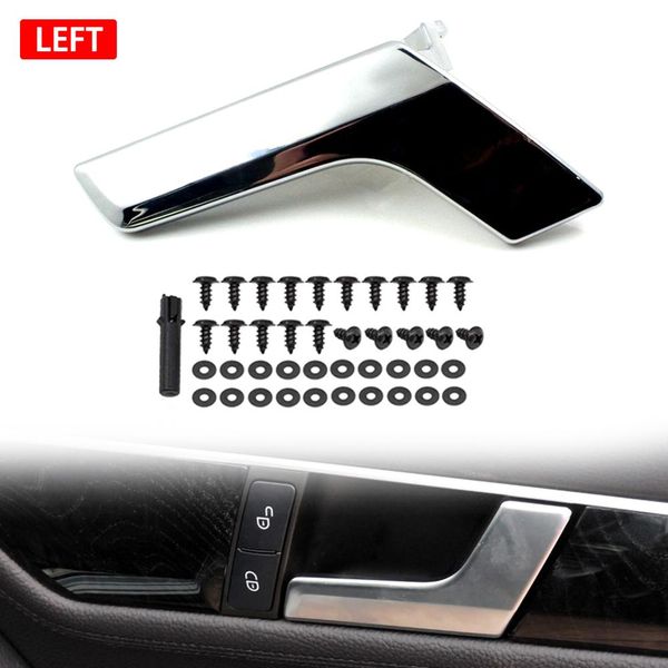 Chrome Left Driver Side Chrome Inside Car Interior Door Handle Repair Kit For W204 X204 Left Rear Front Driver Side Handle Car Dash Parts Car