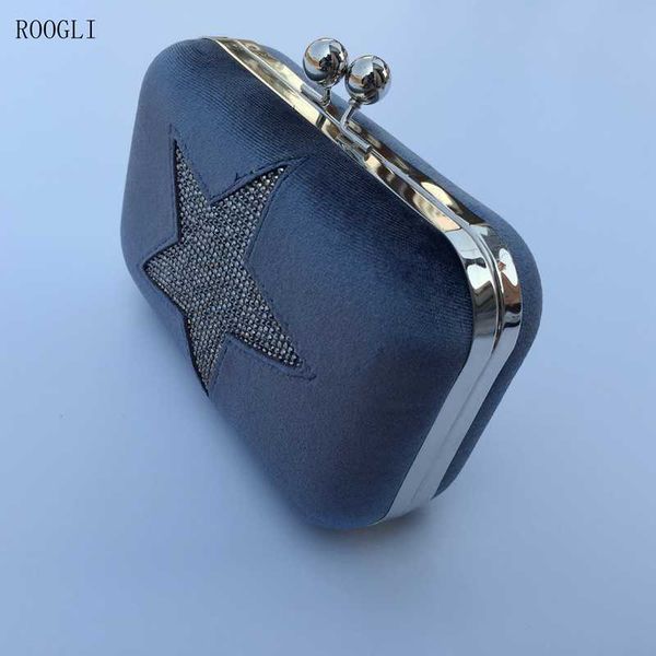

rooglisimple пятиконечная звезда шаблон вечерняя сумочка маленькая квадратная коробка клатч повседневная мода дамы
