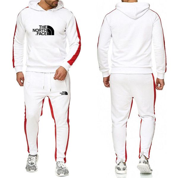 

2019 the new brand tracksuit fashion men sportswear two piece sets all cotton fleece thick hoodie+pants sporting suit no.3p, Gray