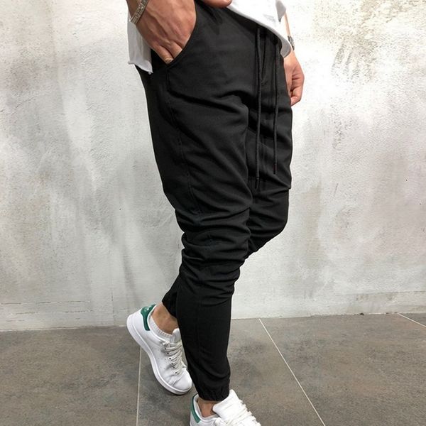 

laamei new men pants hip hop sportswear fitness joggers trousers mens streetwear track pants gyms sweatpant pantalon hombre, Black