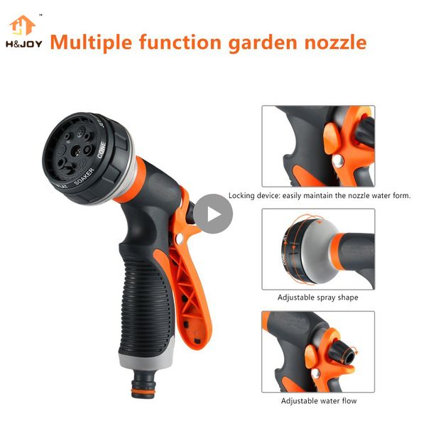 

garden hose nozzle spray nozzle 8 patterns no-squeeze sprayer high pressure flow control trigger design for car gardening pets