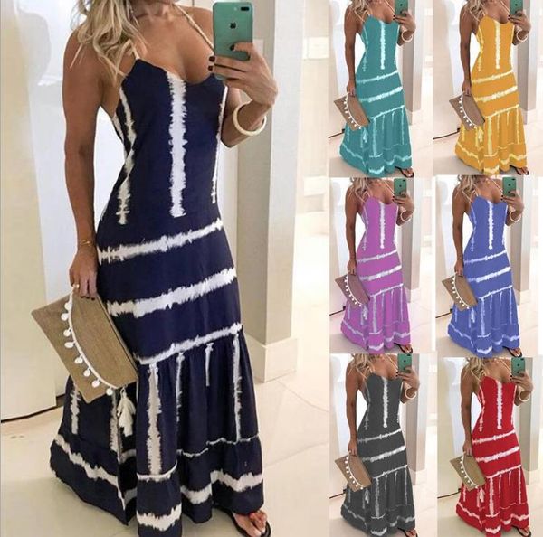

womens sleeveless beach dresses new arrival summer women printed dresses quality women clothing 12 colors plus size, Black;gray