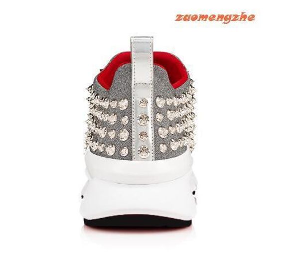 

new designer shoes red bottom studded spikes sneakers spike sock mens and womens spikes training shoes size35-46, Black