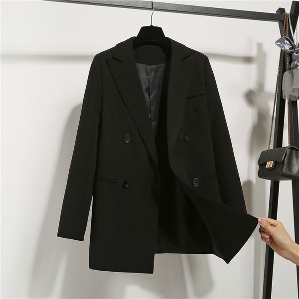 

women's suit jacket 2020 spring and autumn coat female new loose wild black women's blazer fashion leisure clothing, White;black