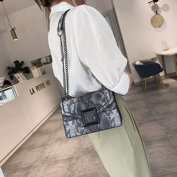 

women's new small snake print flap shoulder bag female pu leather chain cover crossbody bags for women messenger bag sac #t3g