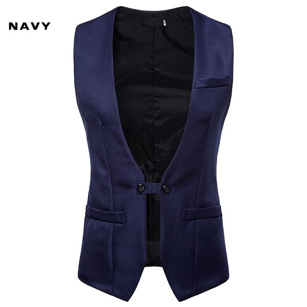 

2020 men's wedding dress vest autumn and winter new v-collar design men's armor men's self-cultivation double-row button suit, Black