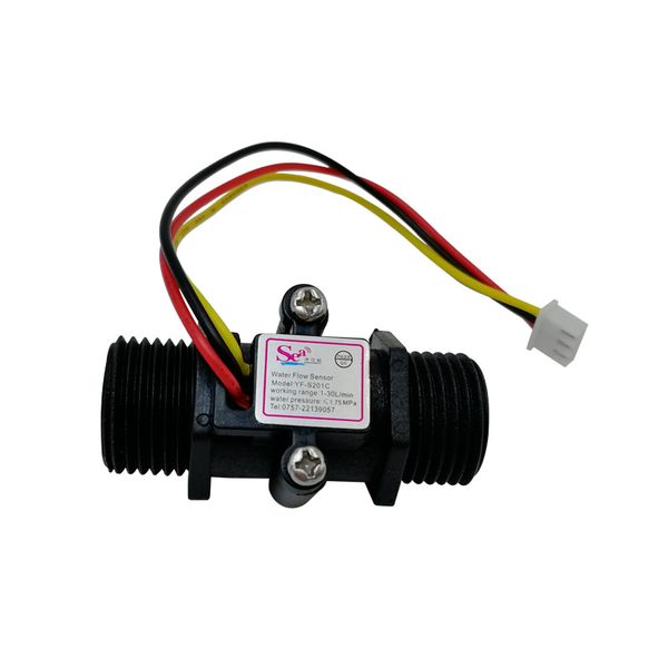 

black /transparenc water flow sensor switch g1/2" hall effect meter control dc 5-15v