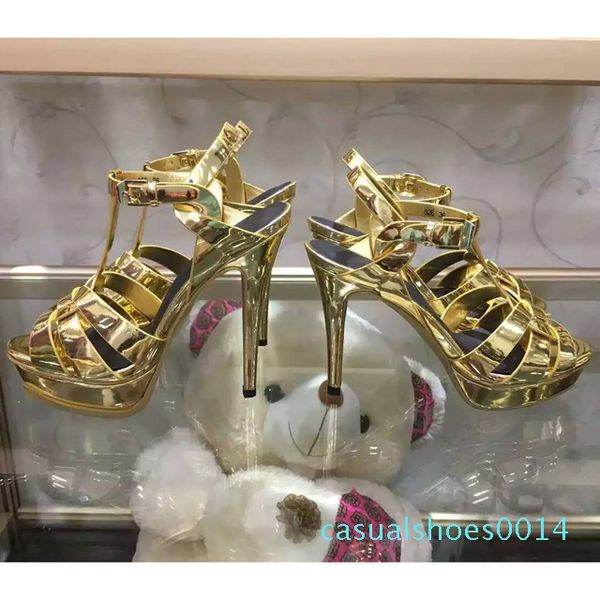 

2020 brand new candy color gladiator sandals women genuine leather shoes platform pumps high heels shoes woman sandalias mujer 35-41 c14, Black