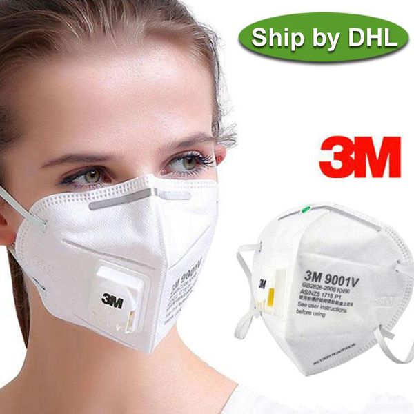 

3m kn95 mask 9001v ffp2 face masks anti-dust and flu, virus, smoke and allergies adjustable reusable n95 mask protection dhl