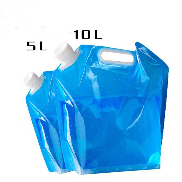 

5l 10l pvc foldable drinking water bags large capacity collapisable beverage container for camping hiking cycling portable car water carrier