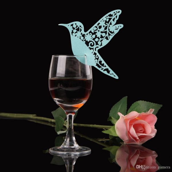 50pcs Snowflake Table Name Place Cards Wine Glass Xmas Wedding Party Decor