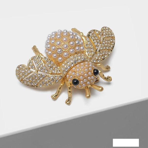 

wholesale bee flash pin fashion insect pearl brooch, Gray