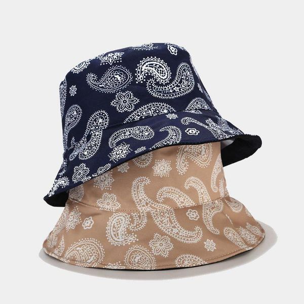 

print fisherman hat summer casual two-sided foldable sun hat bucket cap outdoor sport beach sun bob chapeau femme