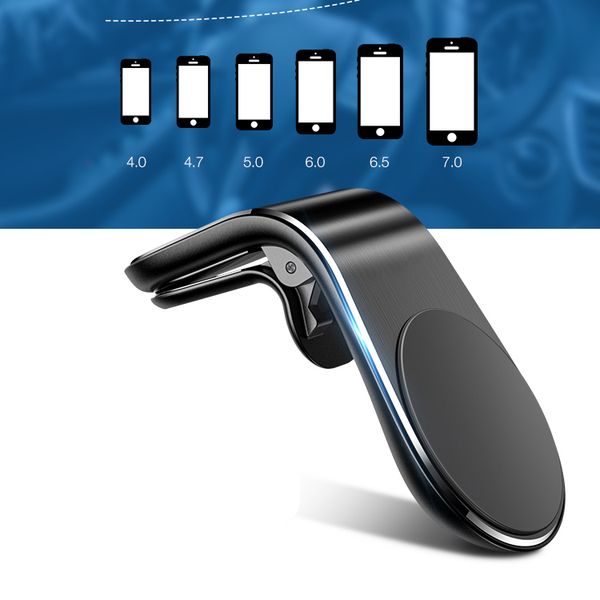 

universal l type mobile air vent clip stand magnetic holder car phone mount magnet stand for xiaomi smartphones in car stand for all phone