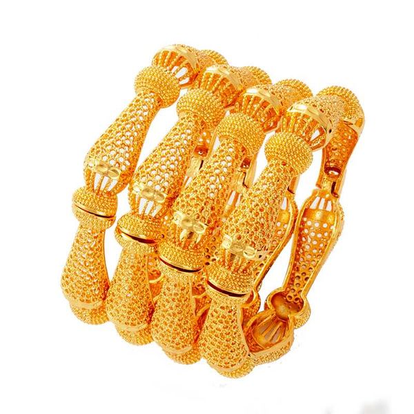 

4pcs/lot bangles gold color bangle&bracelet dubai bangles for women africa jewelry ethiopian wedding bride jewelry gift, Black