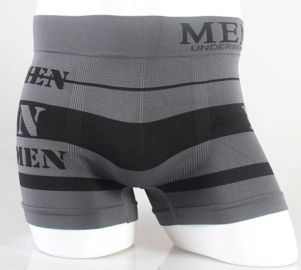 

new men breathable nylon four-corner underwear seamless elastic color matching waist men's boyshort wholesale 3pece/lot, Black;white