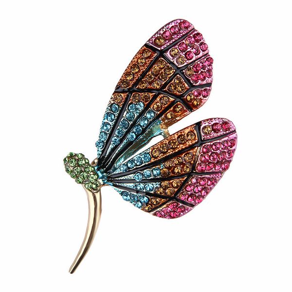

personality alloy diamond butterfly brooch woman accessories, Gray