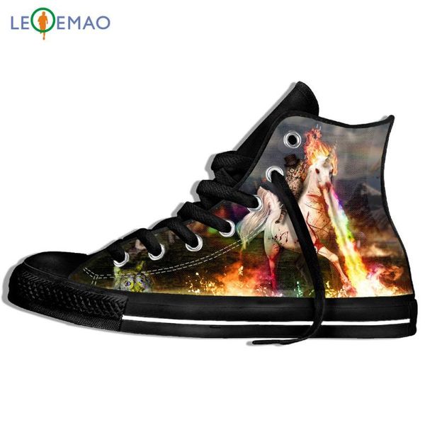 

men's walking canvas boots shoes breathable spring autumn winter unicorn cartoon canvas sport shoes classic sneakers