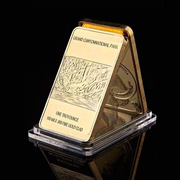 

us grand canyon national park one troy ounce 100 mills 999 fine gold clad bald eagle gold plated collectible bar