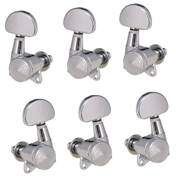 

durable and easy install guitar string button tuners 3r3l silver half-round