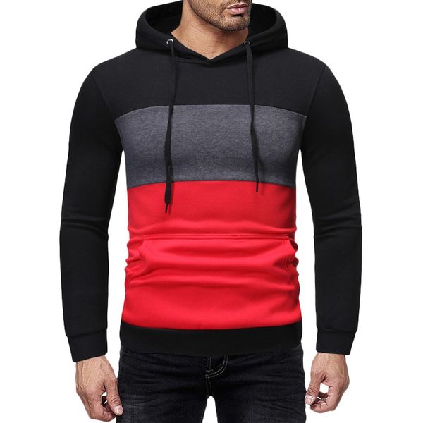 

streetwear hoodie patchwork men autum winter long sleeve hooded sweatshirt patchwork outwear blouse sudadera hombre il peep, Black