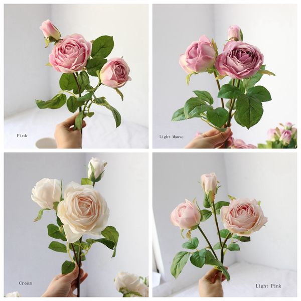 

fake single stem rose (3 heads/piece) simulation melaleuca roses for wedding home showcase decorative artificial flowers