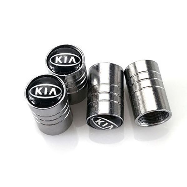 

4pcs/lot metal car tire valve cap wheel tyre stems dustproof covers air dust caps car logo badges emblems for kia