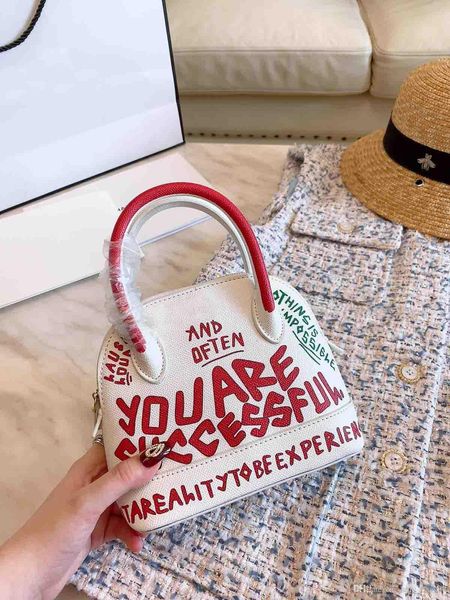 

2018 fashion designer mini shell handbags cross body graffiti shoulder tote bags leather women messenger cross body bags