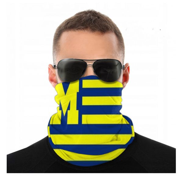 

michigan wolverines seamless bandana face mask dust wind uv sun neck gaiter tube mask headwear motorcycle cycling riding running headbands, Black