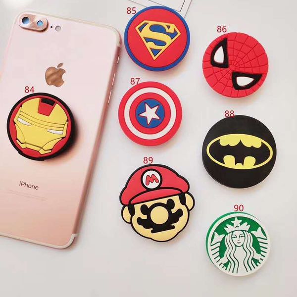 

Silicone cartoon holder uper hero expanding holder tand grip clip ring for martphone air bag cell phone bracket with retail package