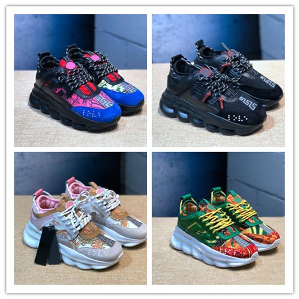 

new chain reaction luxury designer sports shoes men women 2019 fashion look district medusa chaussures casual versace shoes sneakers, Blue;gray