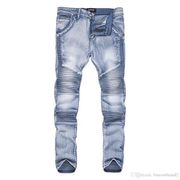 

pantalones mens pencil biker street designer slim draped male hombres jeans trousers fit kgsct, Black